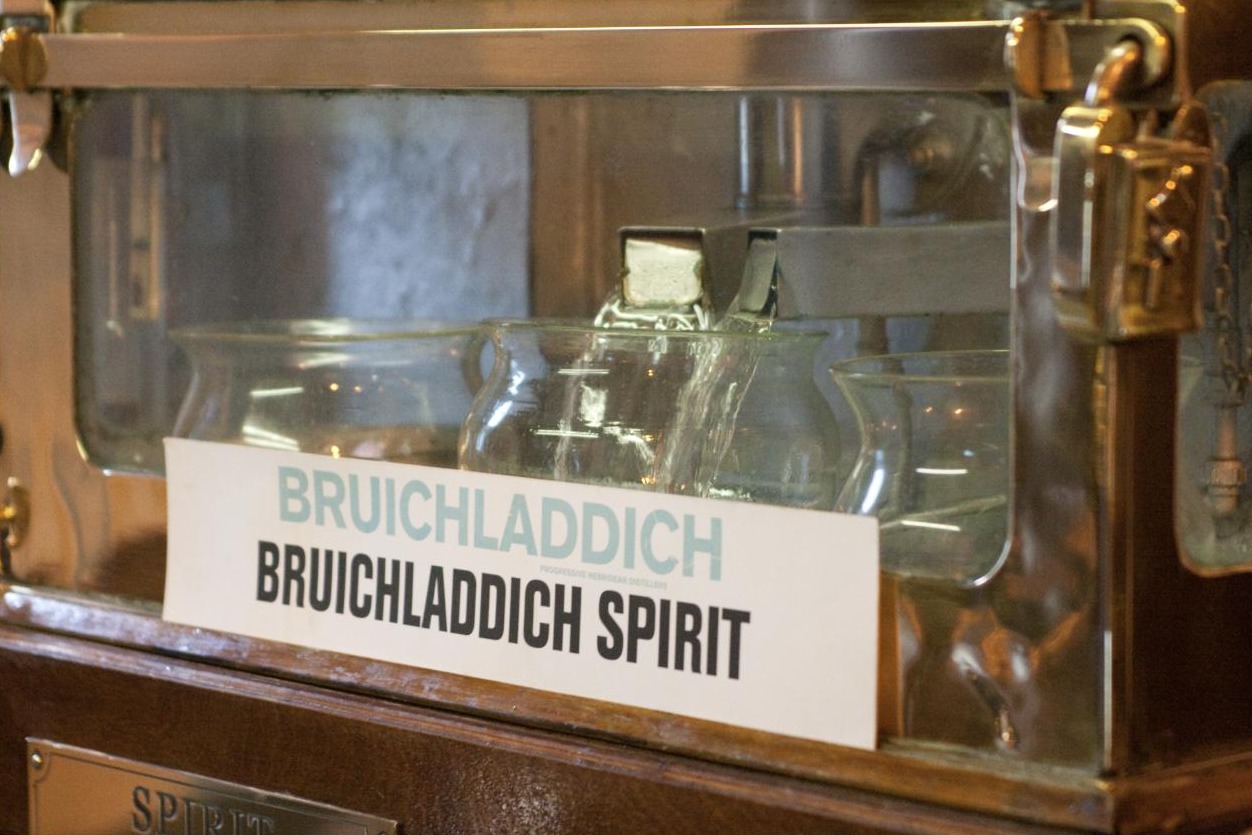 The spirit safe at Bruichladdich distillery, Islay.